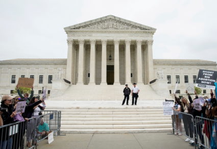 People protest after leak of U.S. Supreme Court draft majority opinion on Roe v. Wade abortion rights decision, in Washington