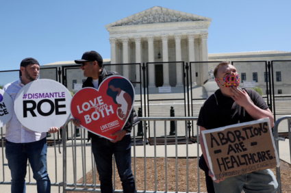 FILE PHOTO: People rally for and against abortion rights outside of the U.S. Supreme Court in Washington