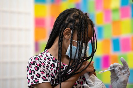 Children age 5-11 receive booster vaccinations against the coronavirus disease (COVID-19) in Schwenksville