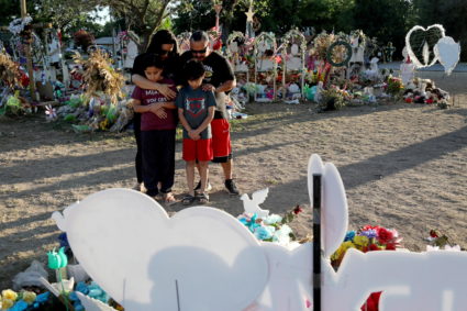 People visit memorial for victims of Uvalde school shooting