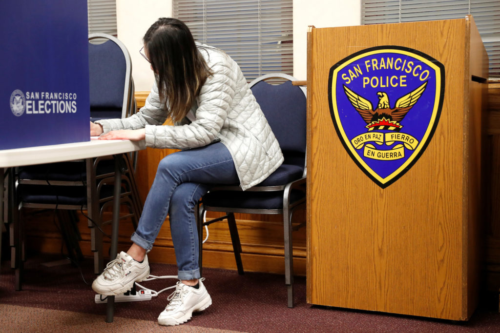 Voters cast their ballots in the Democratic primary in San Francisco