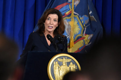 New York Lieutenant Governor Kathy Hochul speaks during a news conference in Albany, New York, U.S., August 11, 2021. Photo by Cindy Schultz/Reuters.