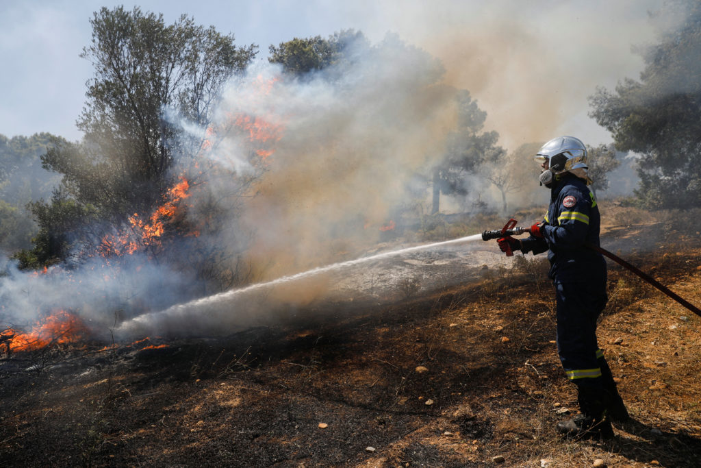 Wildfires near Athens