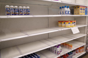 Similac and Enfamil products are seen on largely empty shelves in the baby formula section of a Target store, amid continuing nationwide shortages in infant and toddler formula, in San Diego, California, U.S., May 25, 2022. Photo by Bing Guan/REUTERS