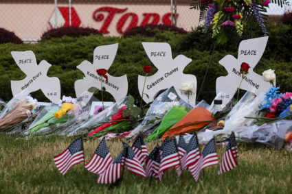 Scene of a shooting at a Tops supermarket in Buffalo, New York
