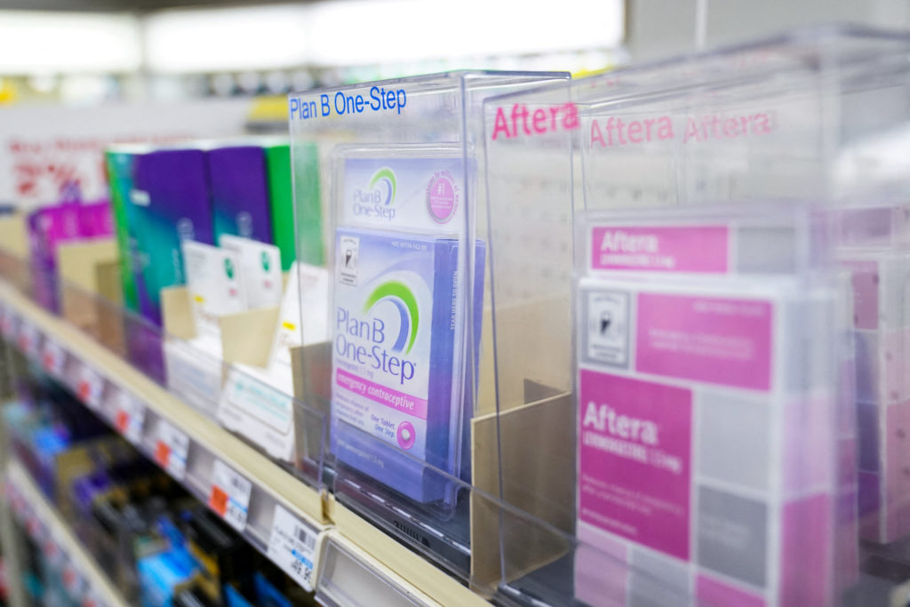 A package of PlanB One-Step, an emergency contraceptive pill, is seen in security packaging at a CVS Pharmacy in Washingto...