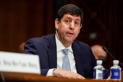 Steven M. Dettelbach, nominee to be Director, Bureau of Alcohol, Tobacco, Firearms, and Explosives testifies to the Senate Judiciary Committee on Capitol Hill in Washington, U.S., May 25, 2022. Photo by Joshua Roberts/REUTERS