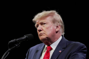 Former U.S. President Donald Trump speaks to an audience at the "American Freedom Tour" event in Memphis, Tennessee, U.S., June 18, 2022. Photo by Karen Pulfer Focht/REUTERS
