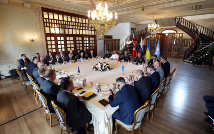 Russian, Ukrainian and Turkish military delegations meet with U.N. officials in Istanbul
