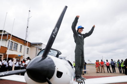 Teenage pilot on track to beat world record for solo global flight