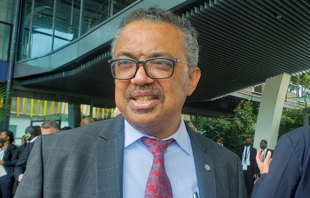 Dr. Tedros Adhanom Ghebreyesus, Director-General of the World Health Organization arrives for the CHOGM in Kigali