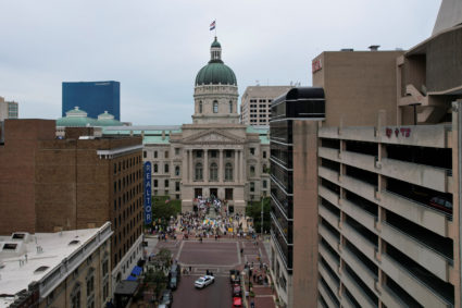 Protest during a special session debating on banning abortion, in Indianapolis