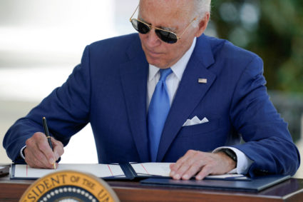 President Joe Biden signs two bills aimed at combating fraud in the COVID-19 small business relief program...