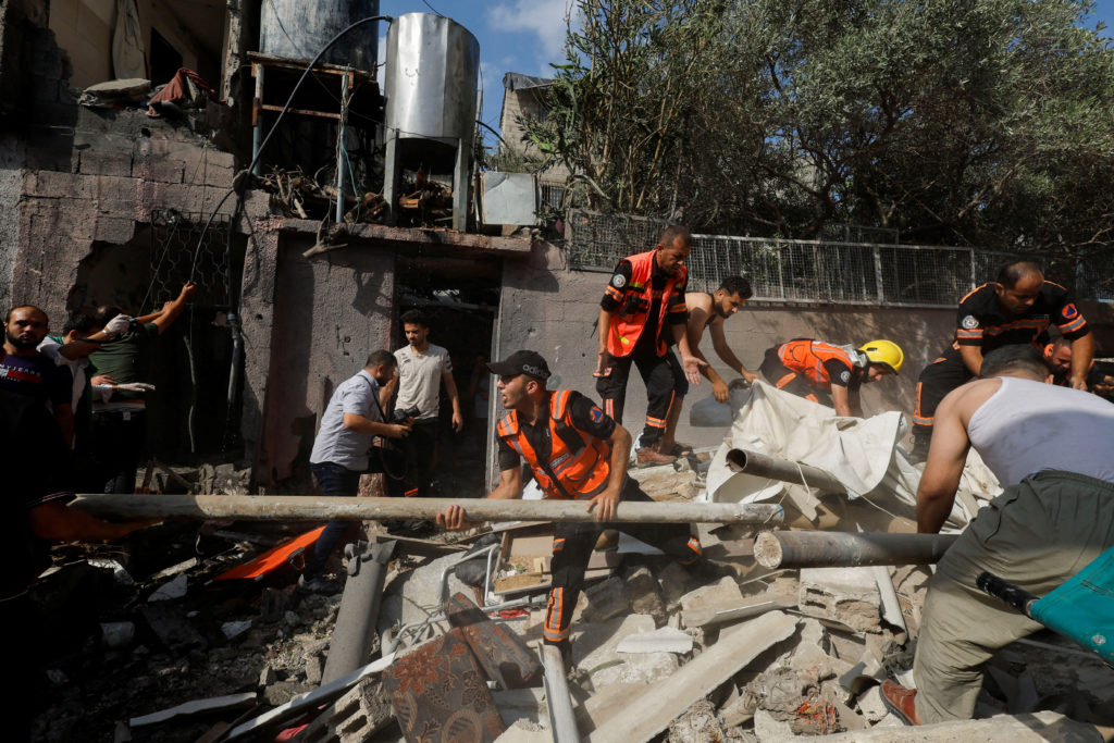 Palestinian house hit in Israeli air strike amid Israel-Gaza fighting