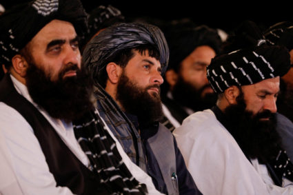 Taliban leaders attend the first-anniversary ceremony of the takeover of Kabul by the Taliban in Kabul