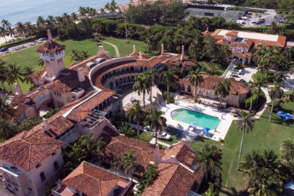 An aerial view of former U.S. President Donald Trump's Mar-a-Lago home after Trump said that FBI agents raided it, in Palm Beach, Florida, U.S. August 15, 2022. Photo by Marco Bello/REUTERS