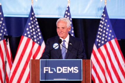 Florida gubernatorial candidate and congressman Charlie Crist (D) speaks during the gala event of the Florida Democratic Party Leadership Blue 2022 convention in Tampa, Florida, U.S. July 16, 2022. Photo by Octavio Jones/REUTERS