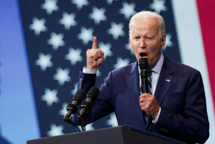 U.S. President Joe Biden delivers remarks on gun crime and his "Safer America Plan" during an event in Wilkes Barre, Pennsylvania, U.S., August 30, 2022. Photo by Kevin Lamarque/REUTERS
