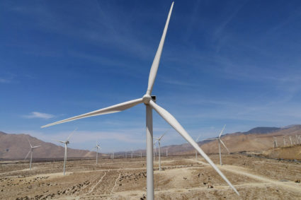 FILE PHOTO: AES Clean Power wind turbines in Palm Springs