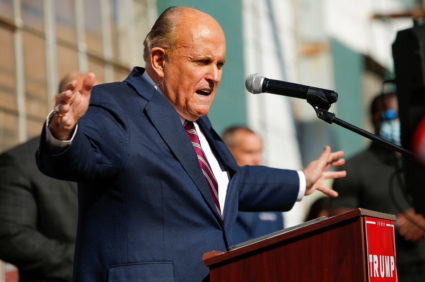 Former New York City Mayor Rudy Giuliani, personal attorney to U.S. President Donald Trump speaks in Philadelphia