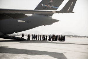 Evacuation at Hamid Karzai International Airport