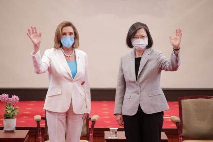 U.S. House Speaker Nancy Pelosi meets with Taiwan President Tsai Ing-wen on Wednesday August 3, 2022, marking a significan...