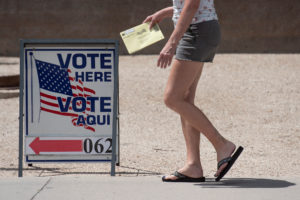 People cast their ballots in the Arizona primary election