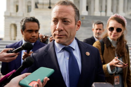 U.S. Representative Josh Gottheimer (D-NJ) talks to reporters outside the U.S. Capitol in Washington, U.S., November 4, 2021. Photo by Elizabeth Frantz/REUTERS