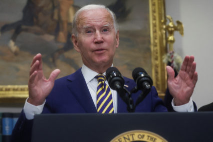 President Joe Biden speaks about administration plans to forgive federal student loan debt during remarks in the Roosevelt Room at the White House in Washington, D.C.., Aug. 24, 2022. Photo by Leah Millis/Reuters