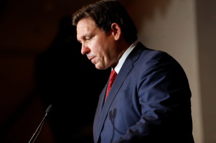 Florida Governor Ron DeSantis speaks after the primary election for the midterms during the "Keep Florida Free Tour" at Pepin’s Hospitality Centre in Tampa, Florida, U.S., August 24, 2022. Photo by Octavio Jones/REUTERS