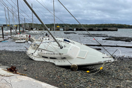 On Canadian coast, Fiona knocks out power and sweeps houses into the sea