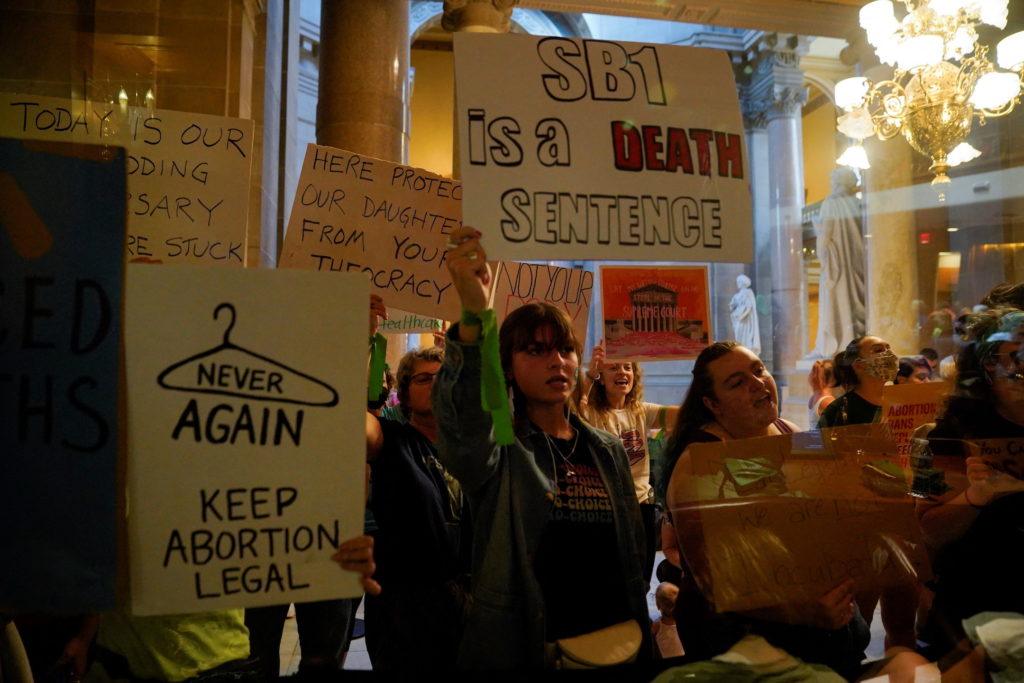 Protests during a special session debating on banning abortion, in Indianapolis