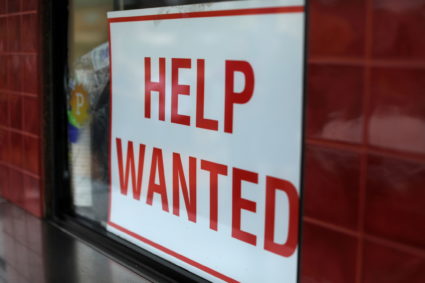 FILE PHOTO: FILE PHOTO: Help Wanted sign at taco stand in California