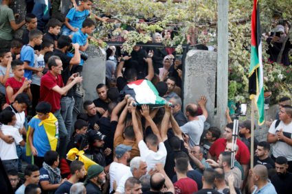 Funeral of Mahmoud Samoudi, 12, who died of a wound he sustained during an Israeli raid, in Jenin