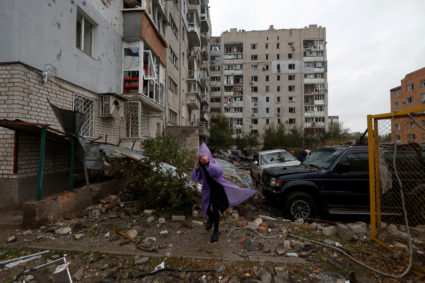 Aftermath of a Russian missile strike in Mykolaiv