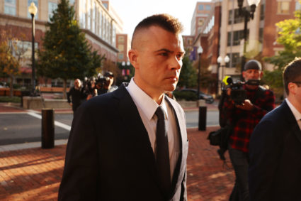 Russian analyst Igor Danchenko arrives at the Albert V. Bryan U.S. Courthouse before being arraigned on November 10, 2021 in Alexandria, Virginia. Danchenko has been charged with five counts of making false statements to the FBI regarding the sources of the information he gave the British firm that created the so-called "Steele Dossier," which alleged potential ties between the 2016 Trump campaign and Russia. Photo by Chip Somodevilla/Getty Images