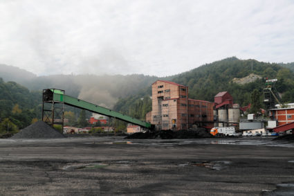 A general view of the outside of a coal mine after an explosion, in Amasra
