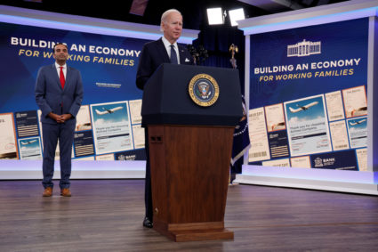 U.S. President Joe Biden delivers remarks on the U.S. economy, in Washington
