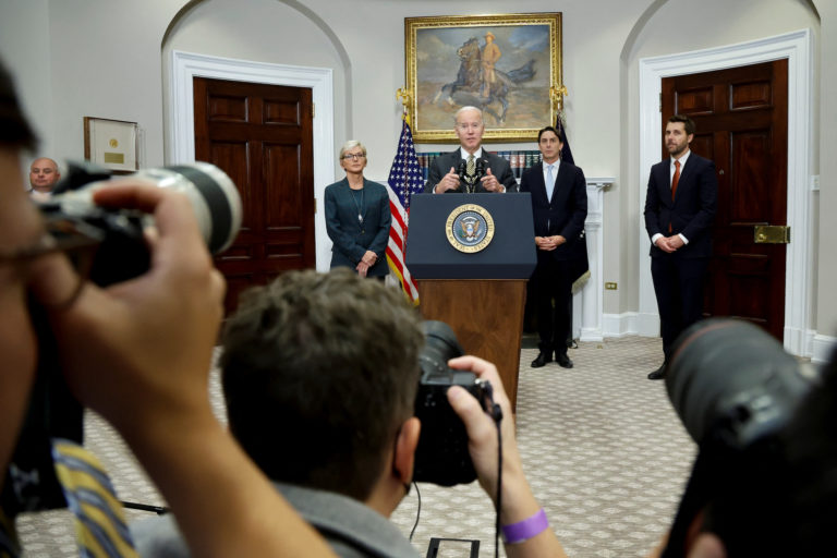 U.S. President Biden delivers remarks on the national Strategic Petroleum Reserve at the White House in Washington