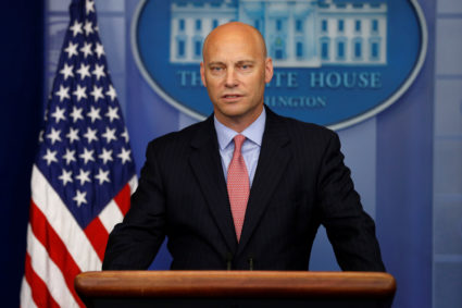 Short addresses the daily press briefing at the White House in Washington