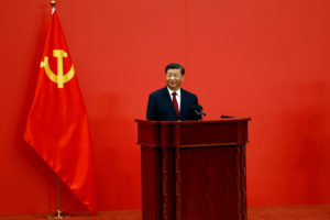 New Politburo Standing Committee members in Beijing