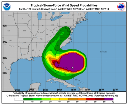 Tropical Storm Nicole spurs evacuations in the Bahamas; Florida prepares for another hit