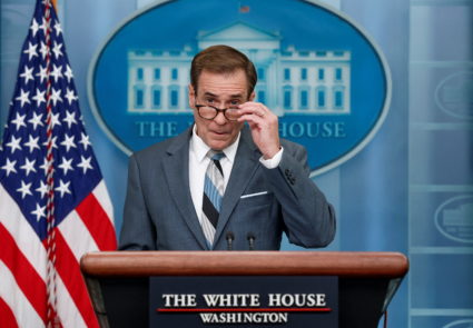 John Kirby, National Security Council Coordinator for Strategic Communications, answers questions at the White House daily press briefing in Washington, U.S., September 16, 2022. Photo by Evelyn Hockstein/REUTERS