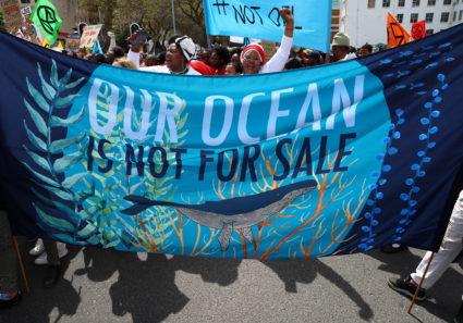 Climate change activists protest in Cape Town