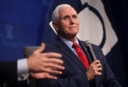 Former U.S. Vice President Pence speaks at the Heritage Foundation
