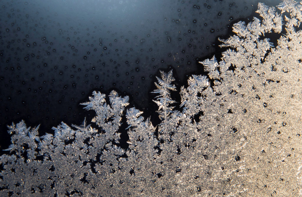 Ice crystals are seen on a window in the New York City suburb of Nyack, New York February 13, 2015. Photo by Mike Segar/RE...