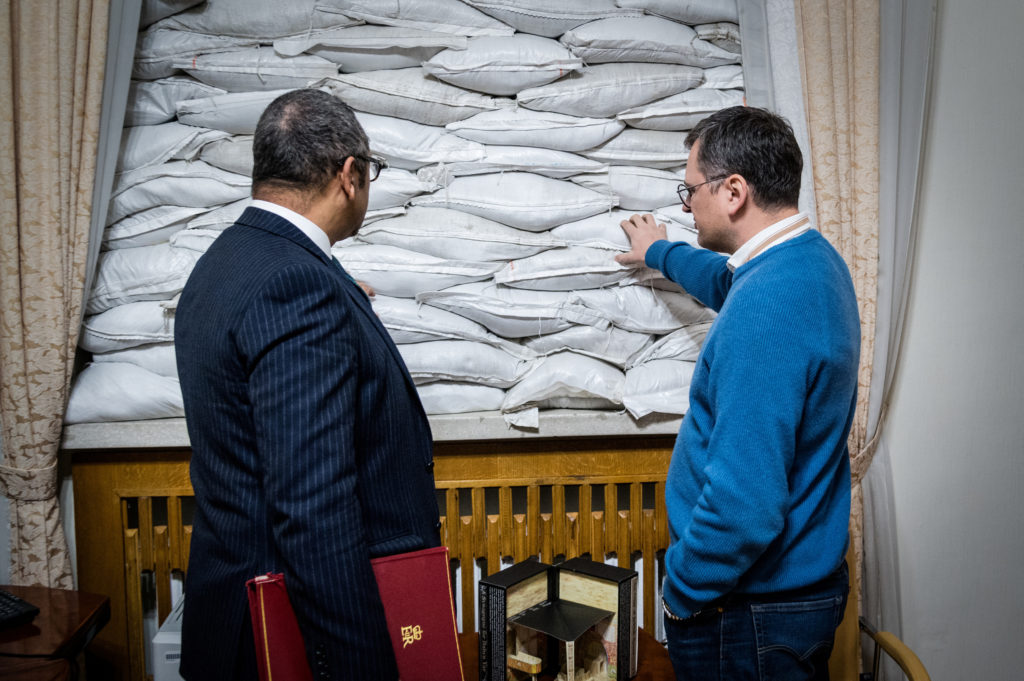 British Secretary of State for Foreign, Commonwealth and Development Affairs Cleverly and Ukrainian Foreign Minister Kuleb...
