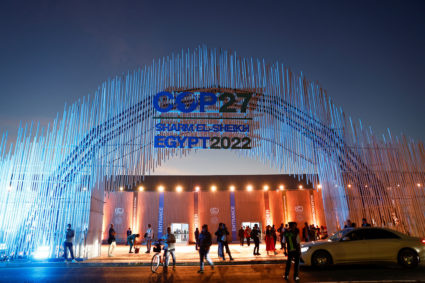 Participants visit the Sharm El-Sheikh International Convention Centre where the COP27 climate summit will take place
