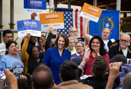 U.S. Senator Cortez Masto speaks to the news media after winning her re-election in Las Vegas