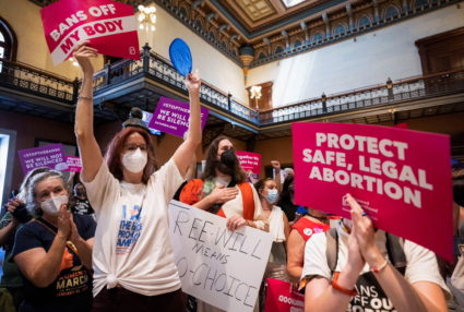 Protesters gather inside the South Carolina House as members debate a new near-total ban on abortion with no exceptions for pregnancies caused by rape or incest at the state legislature in Columbia, South Carolina, U.S. August 30, 2022. Photo by Sam Wolfe/REUTERS